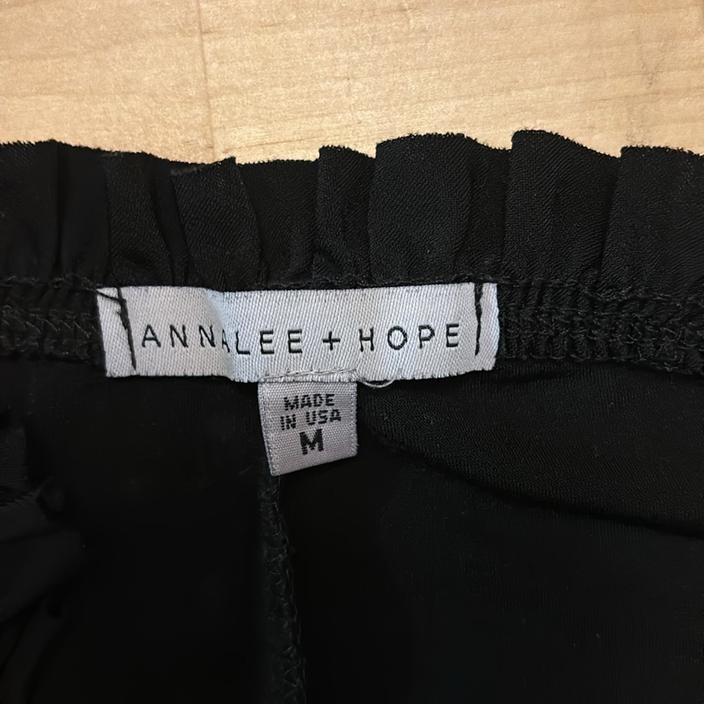 Annalee + Hope Little Black Dress With Little Ruffled Sleeves Size Medium - Picture 3 of 4